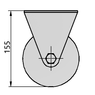 4寸平底固定铁芯聚氨酯轮（红、平）