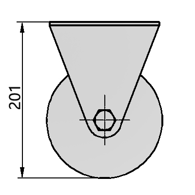 6寸平底固定铁芯聚氨酯轮（红、弧）