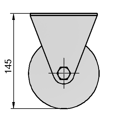 4寸平底固定铝芯聚氨酯轮（黄、弧）