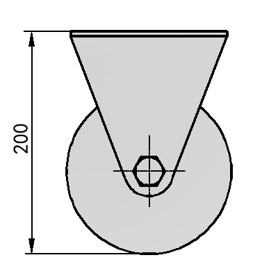 6寸平底固定（喷塑）铝芯聚氨酯轮（黄、弧）