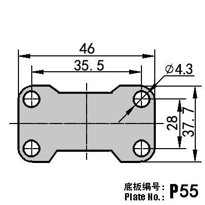 2"平底固定尼龙轮（不锈钢） 