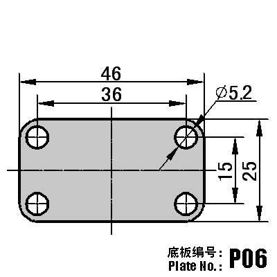 1.5"平底固定聚丙烯轮